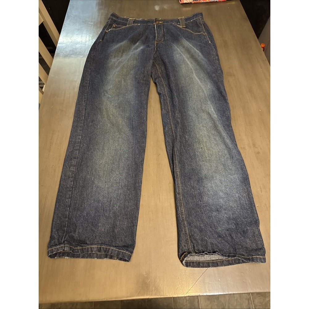 Indigo Star Men's Blue Jeans‎ 36x32 Denim 100% Cotton Button Fly